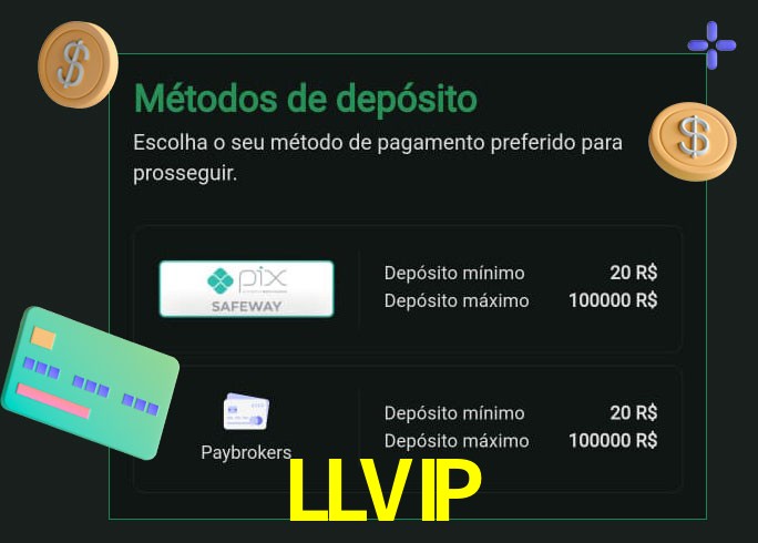 O cassino LLVIP oferece uma grande variedade de métodos de pagamento